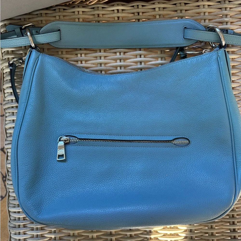 Coach Leather Sutton Hobo Shoulder Bag blue boho timeless versatile classic chic